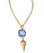 Alvina Abramova Gold and Blue Victoria Pendant Necklace