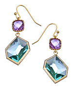 Alvina Abramova Gold Rose and Mint Double Drop Erika Earrings