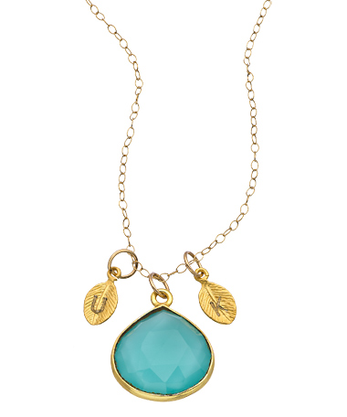 Alvina Abramova Chalcedony Teardrop Pendant Necklace