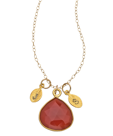 Alvina Abramova Gemstone Teardrop Pendant Necklace