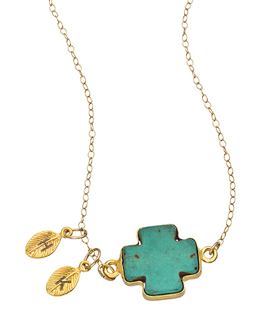 Alvina Abramova Turquoise Cross Pendant Necklace