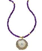 Alvina Abramova Amethyst Sliced Druzy Necklace