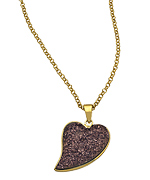 Andara Coffee Druzy Heart Necklace