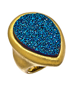 Andara Blue Pear Statement Ring