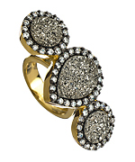 Andara Three Stone Druzy Ring