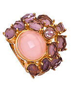 Andara Rose and Amethyst Cluster Cocktail Ring