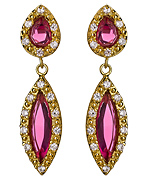 Andara  Rubelite Color Victorian Style Earrings