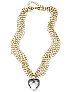 Andara Multi-Chain Heart Crystal Necklace