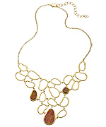 Andara Cut Out Bean Shape Statement Druzy Necklace