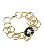 Andara 18k Gold Plated and Black Agate Bracelet