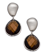 Andara Silver and Smoky Quartz Teardrop Earrings