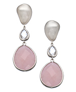 Andara Silver Rose Quartz and Citrine Teardrop Earrings