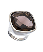 Andara Silver and Smoky Quartz Square Ring