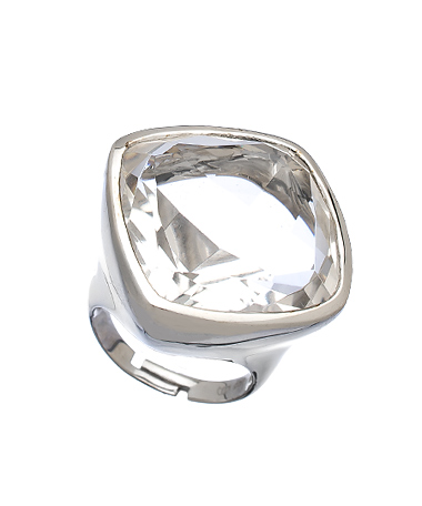 Andara Silver and Rock Crystal Square Ring