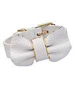 Andara White Lady-Like Bow Snap Bracelet