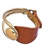 Andara Brown Leather Riders Cuff Bracelet