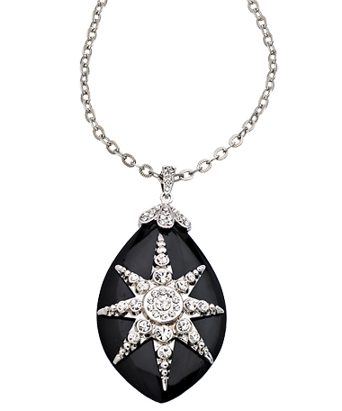 Andara Onyx Deco Starburst Pendant Necklace