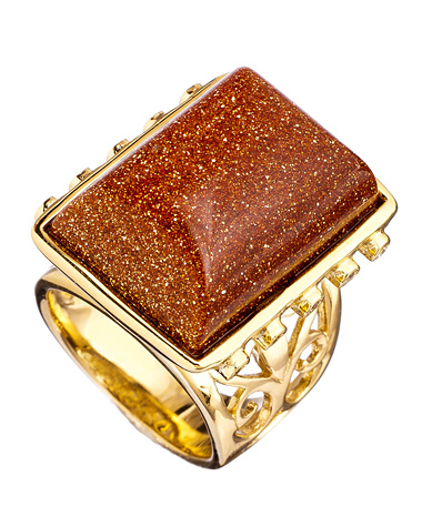 Andara Goldstone Open Swirl Ring