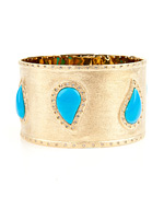 Andara Turquoise and Crystal Teardrop Bangle