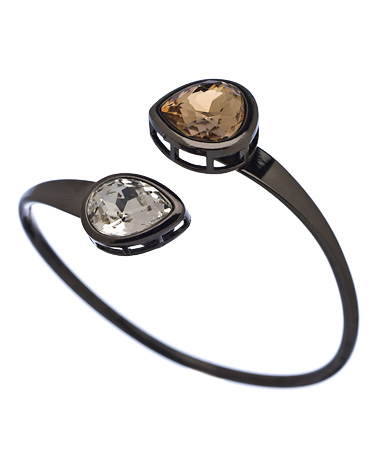 Andara Gunmetal Crystal Overlap Bangle