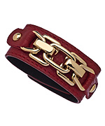 Andara Chain Link Leather Bangle