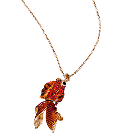 Andrew Hamilton Crawford Crystal Koi Fish Pendant Necklace
