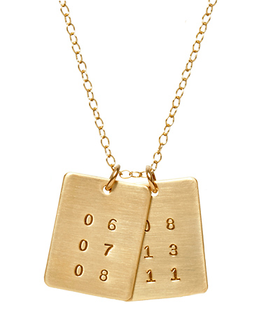 Anna Bee Jewelry 2 Rectangle Date Tag Necklace