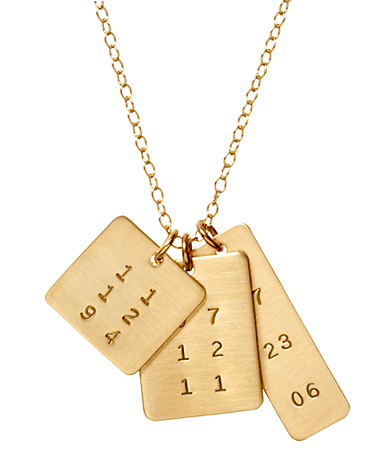 Anna Bee Jewelry 3 Date Tag Necklace