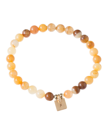 Anna Bee Jewelry Red Agate Mini Initial Bracelet