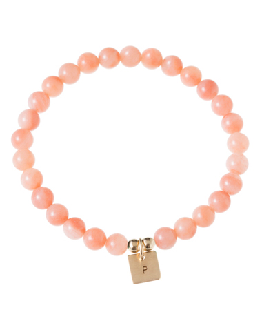 Anna Bee Jewelry Pink Aventurine Mini Initial Bracelet