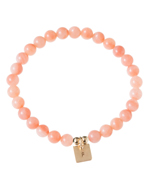 Anna Bee Jewelry Pink Aventurine Mini Initial Bracelet