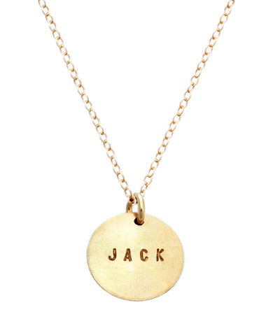 Anna Bee Jewelry Stamped Name Circle Pendant Necklace