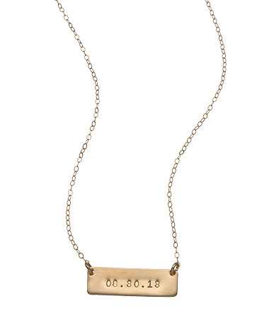Anna Bee Jewelry Gold Horizontal Date Necklace
