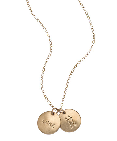 Anna Bee Jewelry 2 Circle Name Date Necklace