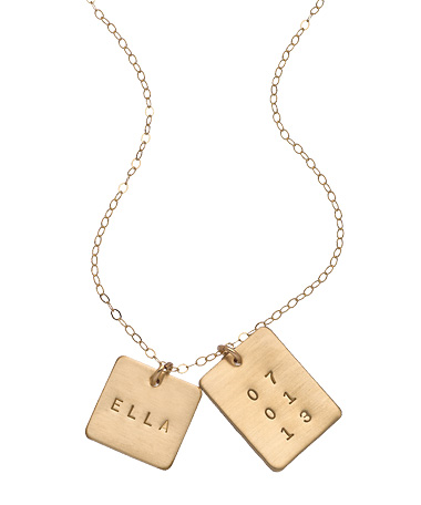 Anna Bee Jewelry Square And Rectangle Name Date Necklace