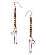 Annie Hammer Rose Quartz Swarovski Linear Earrings