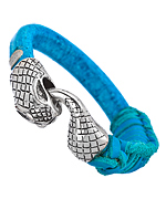 Annie Hammer Turquoise Snake Leather Bracelet