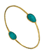 Argento Vivo Howlite Turquoise Two-Stone Bangle