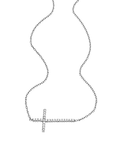 Argento Vivo Reversible Sideways Cross Necklace