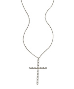 Argento Vivo Crystal Cross Pendant Necklace