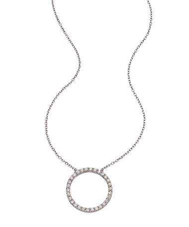 Argento Vivo Crystal Circle Pendant Necklace
