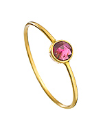 Ariel Gordon Gold Mini Stacking Ring with Rose Cut Rhodalite Garnet Stone