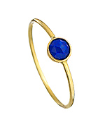 Ariel Gordon Gold Mini Stacking Ring with Rose Cut Lapis Lazuli Stone