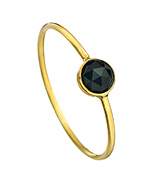 Ariel Gordon Gold Mini Stacking Ring with Rose Cut Onyx Stone