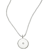 Ariel Gordon Silver Little Circle Charm Necklace with Diamond