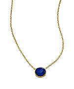 Ariel Gordon Gold Necklace with Rose Cut Lapis Lazuli
