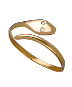 Ariel Gordon Gold and Diamond Snake Ring