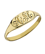 Ariel Gordon Gold Petite Signet Pinky Ring