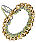 Ariel Gordon Green and Gray Silk Woven Bracelet