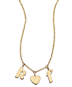 Ariel Gordon 14k Gold Mini Alphabet and Heart Charm Necklace